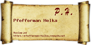 Pfefferman Helka névjegykártya